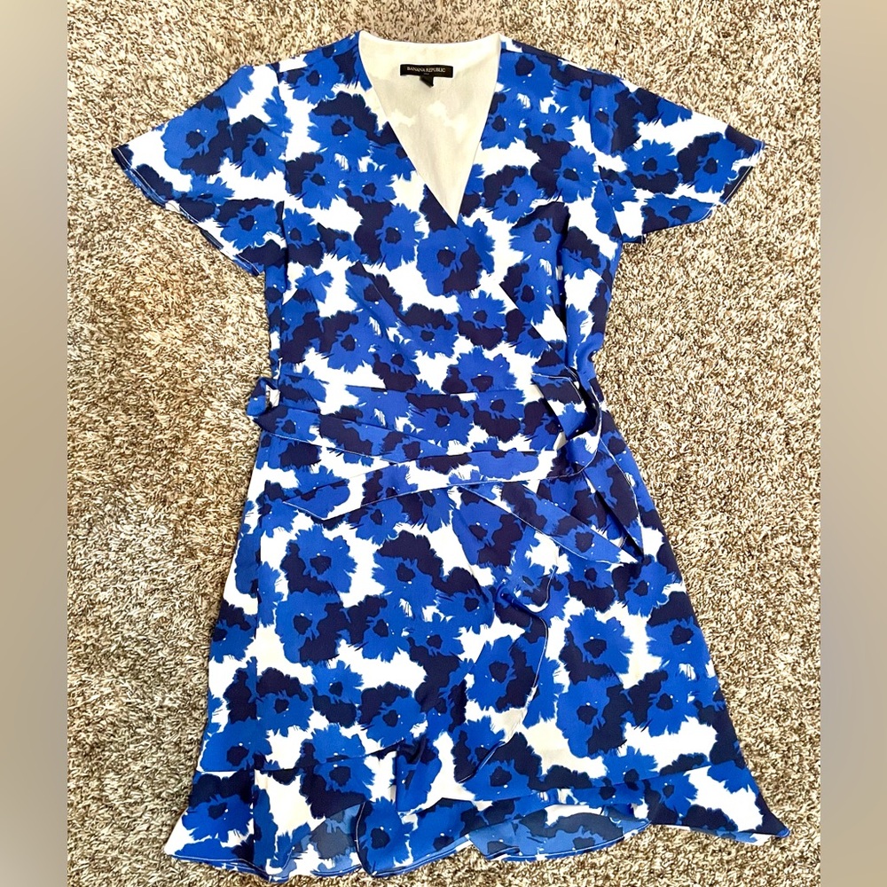 Banana Republic Floral Ruffle Wrap Dress